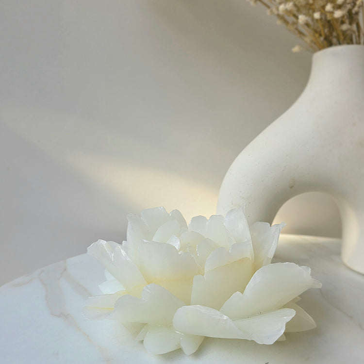 White Onyx Crystal Rose Carving