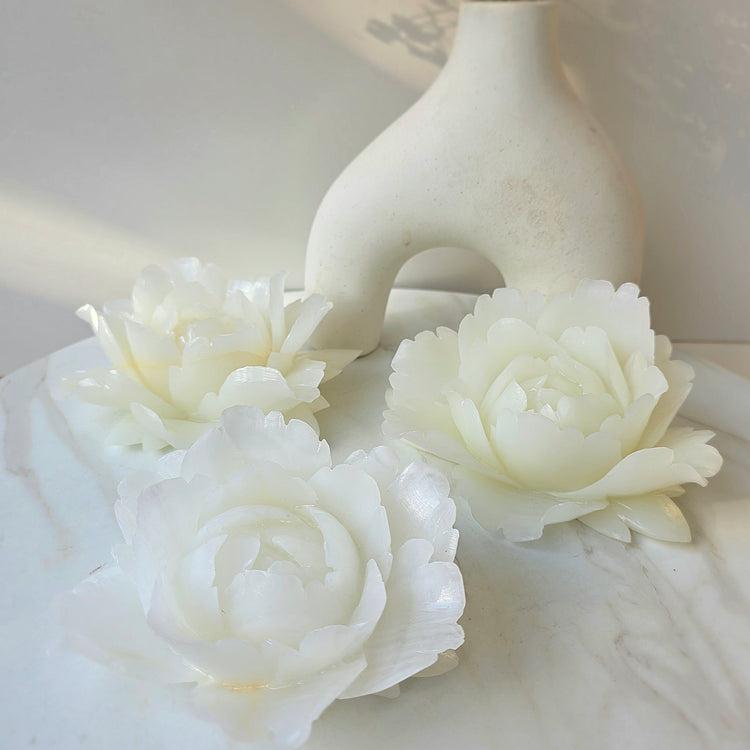 White Onyx Crystal Rose Carving