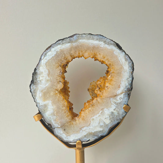 Citrine Crystal Portal on Gold Stand Brazil 3