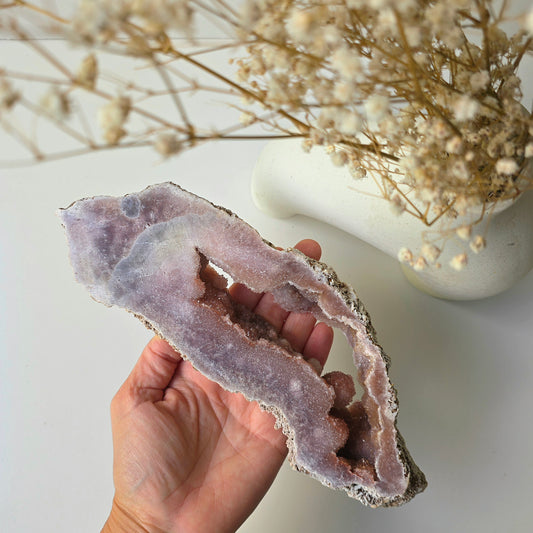 Pink Amethyst Crystal Slab on Stand Brazil High Quality 1