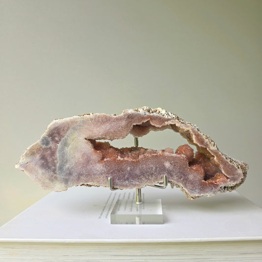 Pink Amethyst Crystal Slab on Stand Brazil High Quality 1