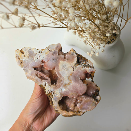 Pink Amethyst Crystal Slab on Stand Brazil High Quality 3