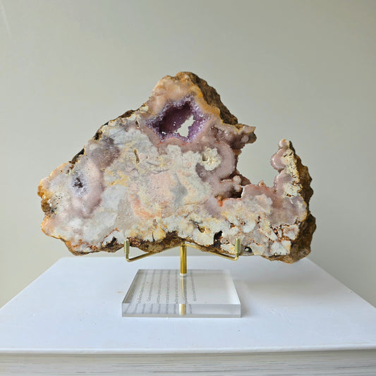 Pink Amethyst Crystal Slab on Stand Brazil High Quality 4