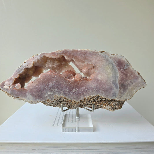 Pink Amethyst Crystal Slab on Stand Brazil High Quality 2