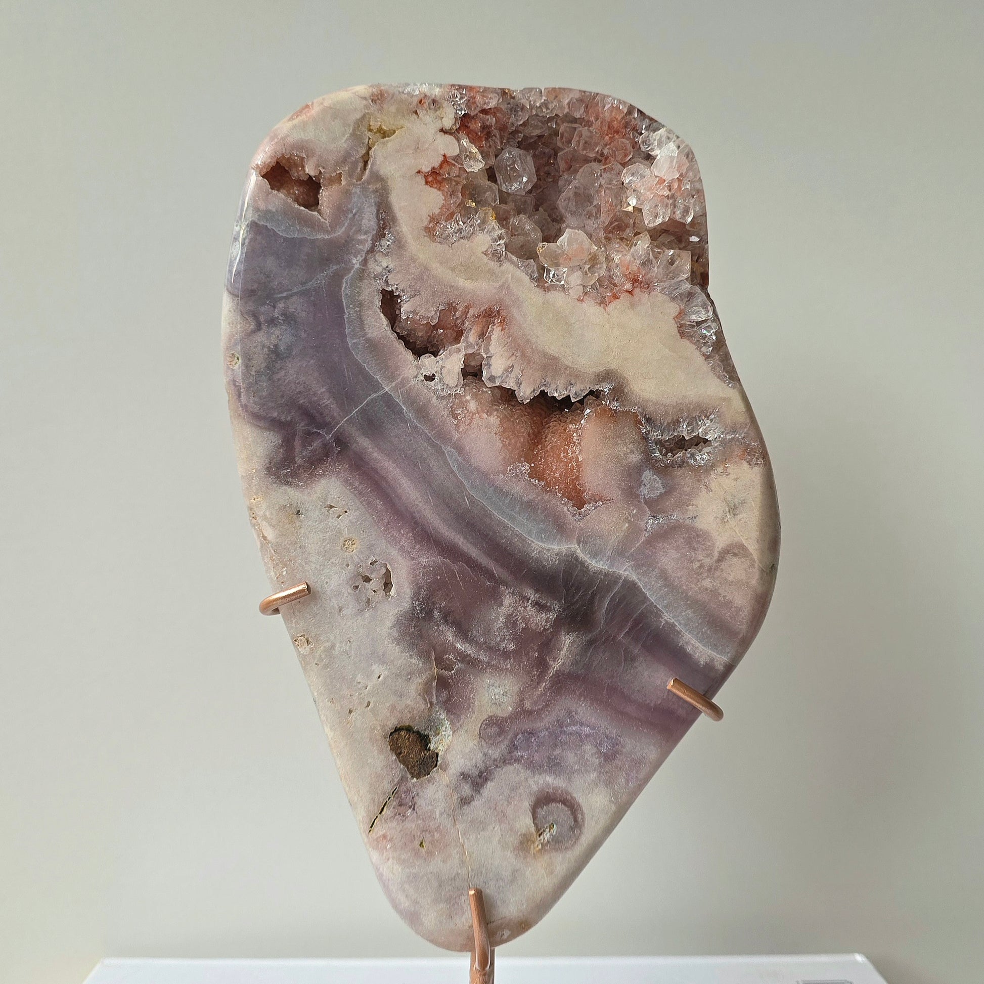 Pink Amethyst Crystal Slab Slice on Stand High Quality Brazil - Crystals and Me | Crystal Candles and Ethically Sourced Crystals