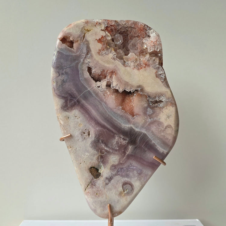 Pink Amethyst Crystal Slab Slice on Stand High Quality Brazil - Crystals and Me | Crystal Candles and Ethically Sourced Crystals