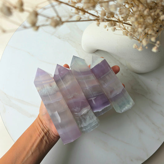 Rare Lavender Fluorite Crystal Yttrium Fluorite Tower Point Mexico High Quality Large