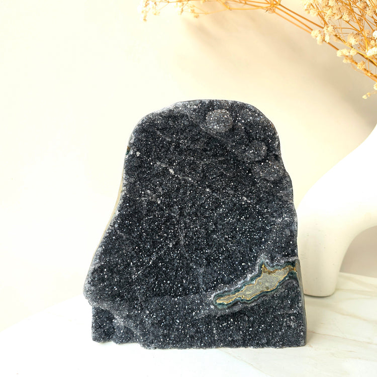 Rare Black Galaxy Amethyst Crystal Cluster AAA Uruguay XL 4