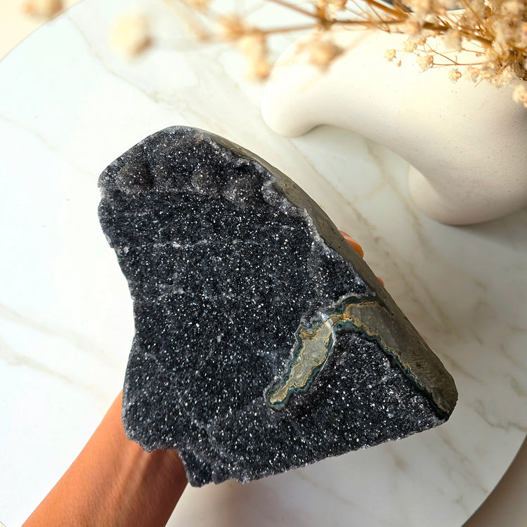 Rare Black Galaxy Amethyst Crystal Cluster AAA Uruguay XL 4