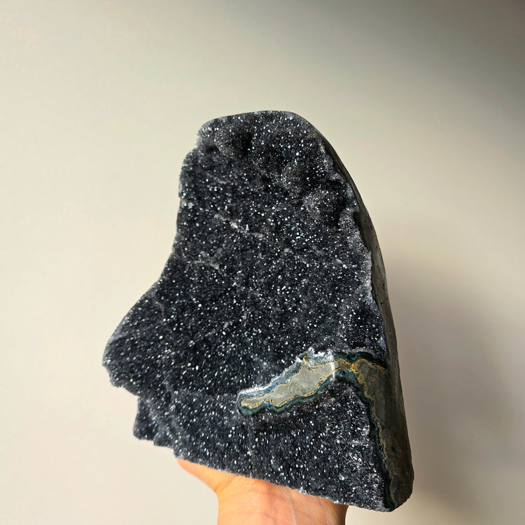 Rare Black Galaxy Amethyst Crystal Cluster AAA Uruguay XL 4