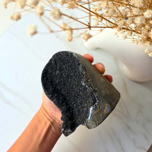 Rare Black Galaxy Amethyst Crystal Cluster AAA Uruguay 2