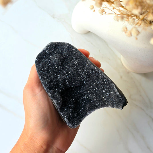 Rare Black Galaxy Amethyst Crystal Cluster AAA Uruguay 1