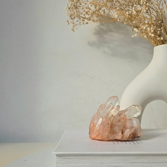 Pink Himalayan Crystal Quartz Cluster High Quality India - Crystals and Me | Crystal Candles and Ethically Sourced Crystals