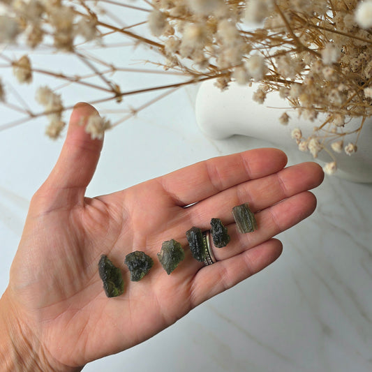 Moldavite Raw Authentic Tektite Nuggets Czech Republic