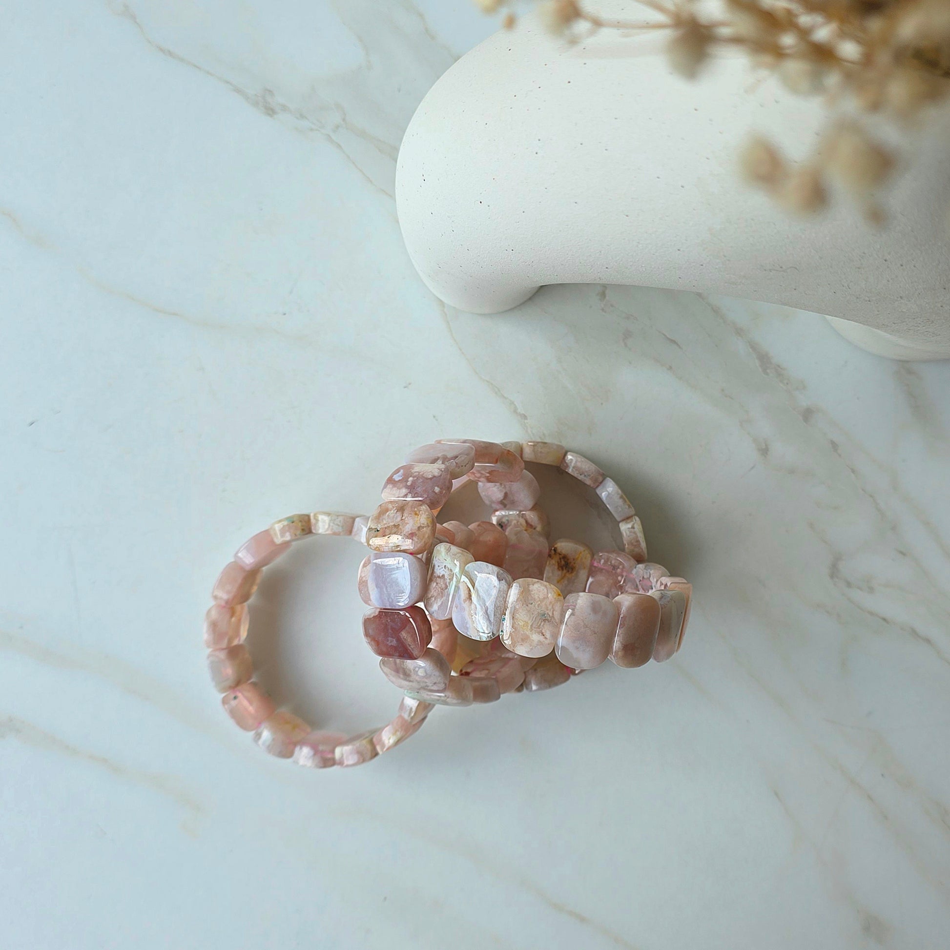 Flat Bead Crystal Bracelet Bangle - Crystals and Me | Crystal Candles and Ethically Sourced Crystals