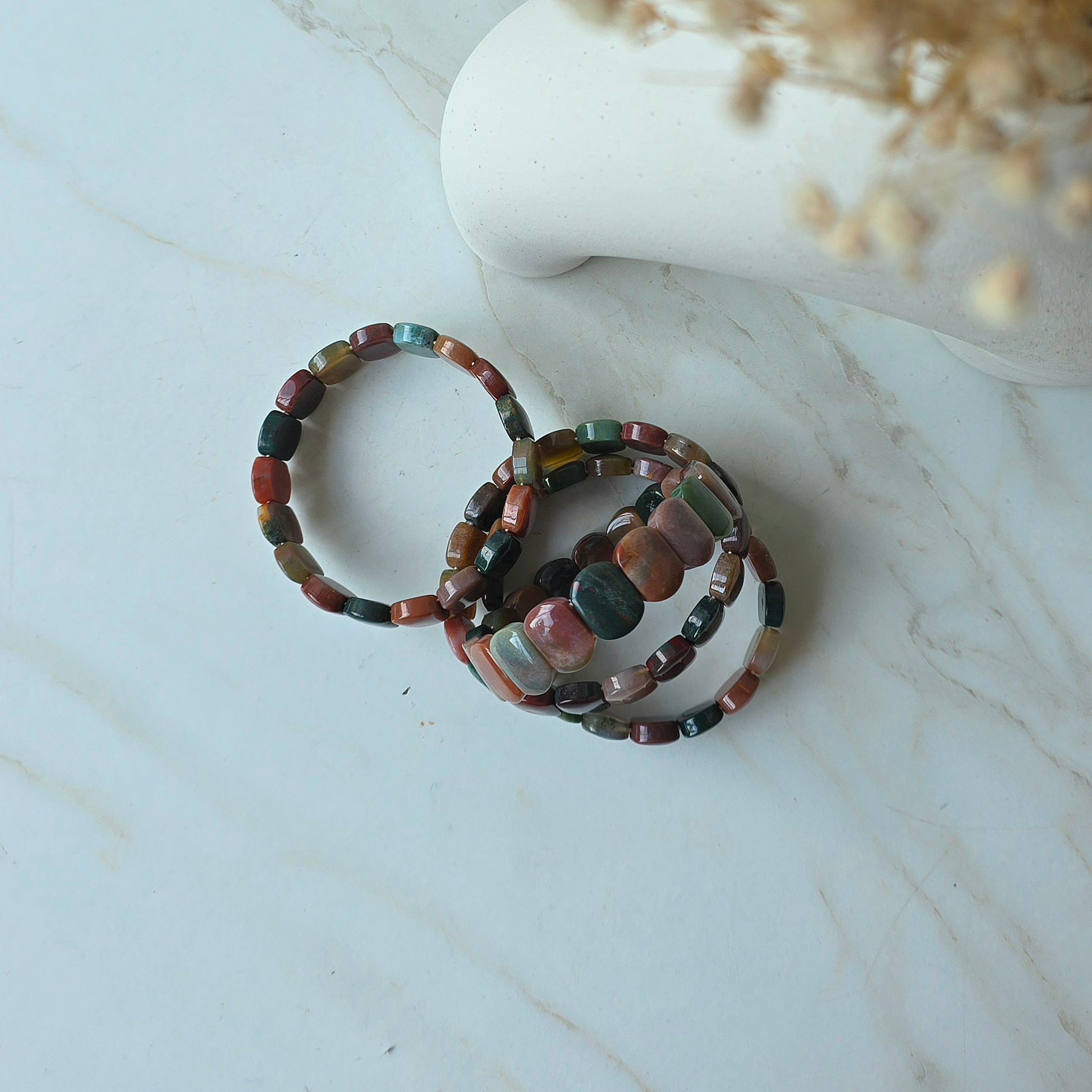 Flat Bead Crystal Bracelet Bangle - Crystals and Me | Crystal Candles and Ethically Sourced Crystals