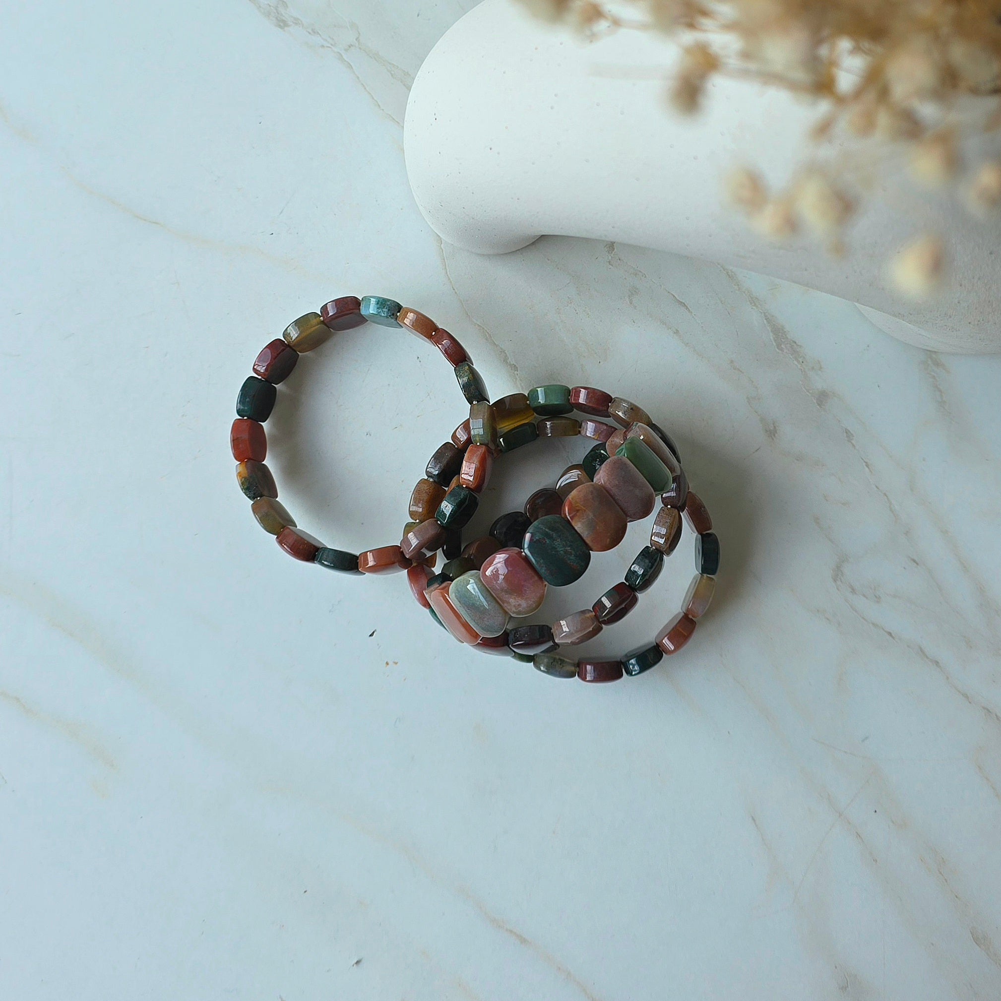 Flat Bead Crystal Bracelet Bangle - Crystals and Me | Crystal Candles and Ethically Sourced Crystals