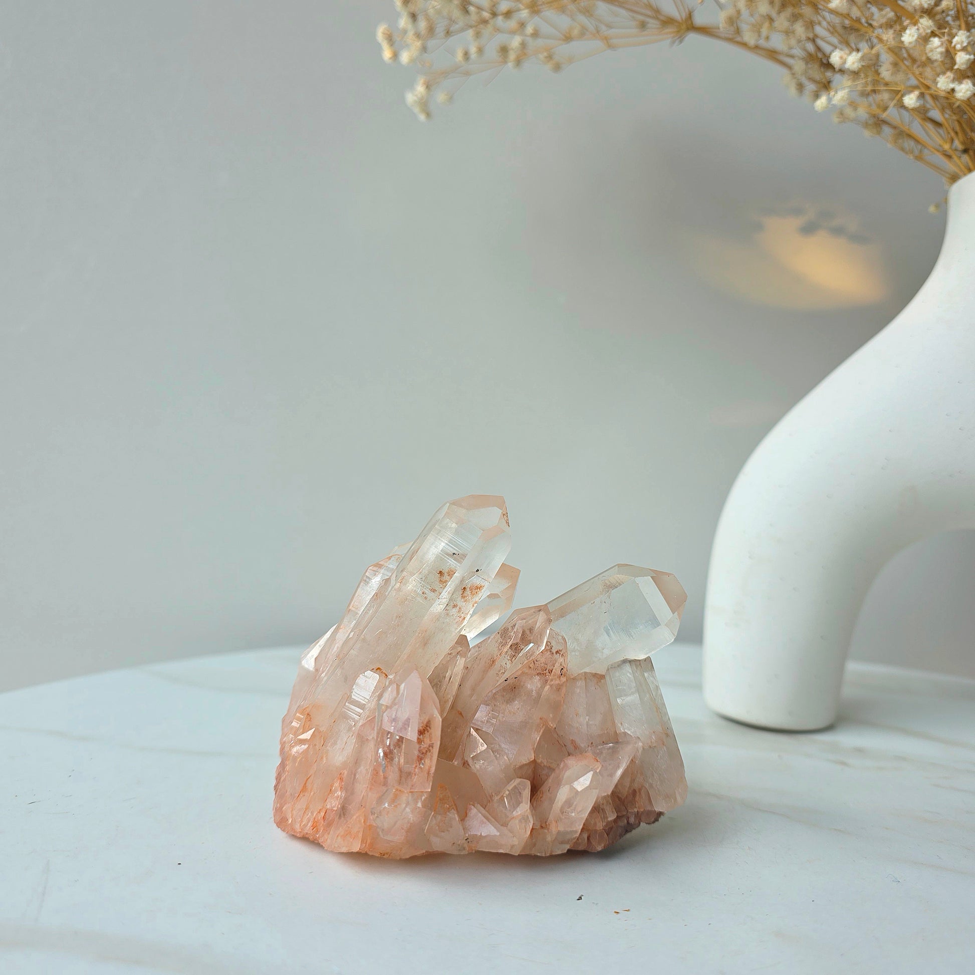 Pink Himalayan Crystal Quartz Cluster High Quality India - Crystals and Me | Crystal Candles and Ethically Sourced Crystals