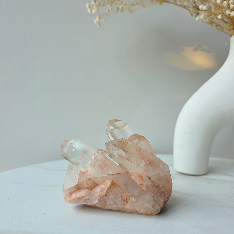Pink Himalayan Crystal Quartz Cluster High Quality India - Crystals and Me | Crystal Candles and Ethically Sourced Crystals
