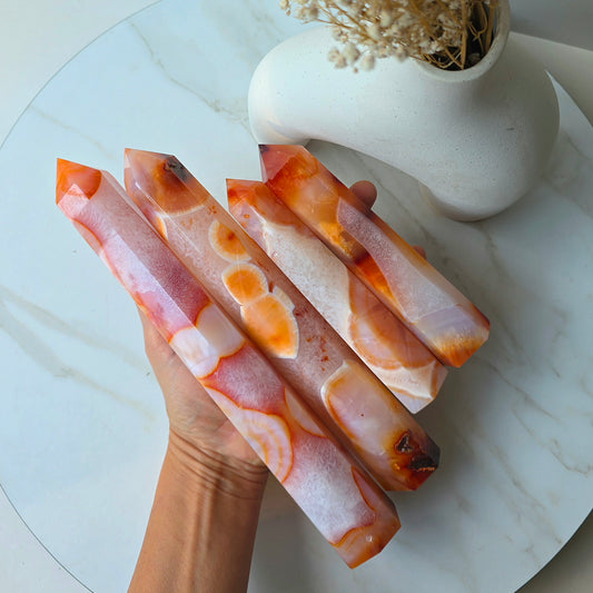 Carnelian Crystal Tower Point Obelisk High Quality Brazil
