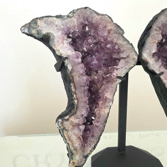 Amethyst Crystal Angel Wings Pair on Stand Brazil - Crystals and Me | Crystal Candles and Ethically Sourced Crystals