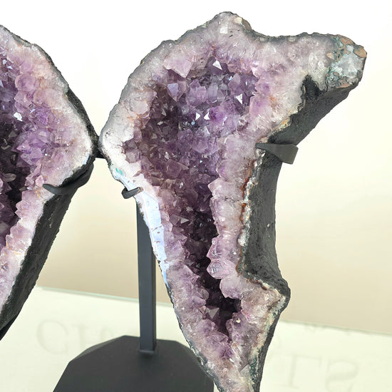 Amethyst Crystal Angel Wings Pair on Stand Brazil - Crystals and Me | Crystal Candles and Ethically Sourced Crystals