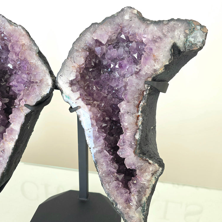 Amethyst Crystal Angel Wings Pair on Stand Brazil - Crystals and Me | Crystal Candles and Ethically Sourced Crystals