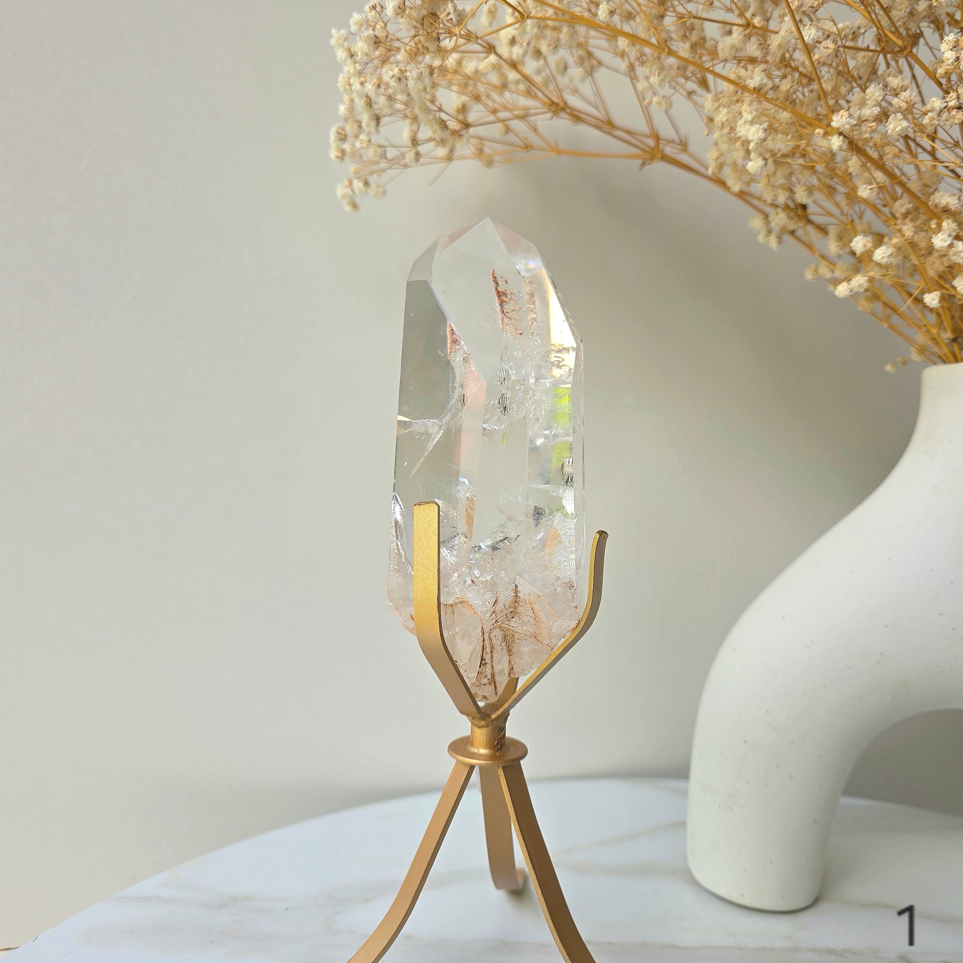 Clear Quartz Crystal Natural Point AA High Quality Brazil - Crystals and Me | Crystal Candles and Ethically Sourced Crystals