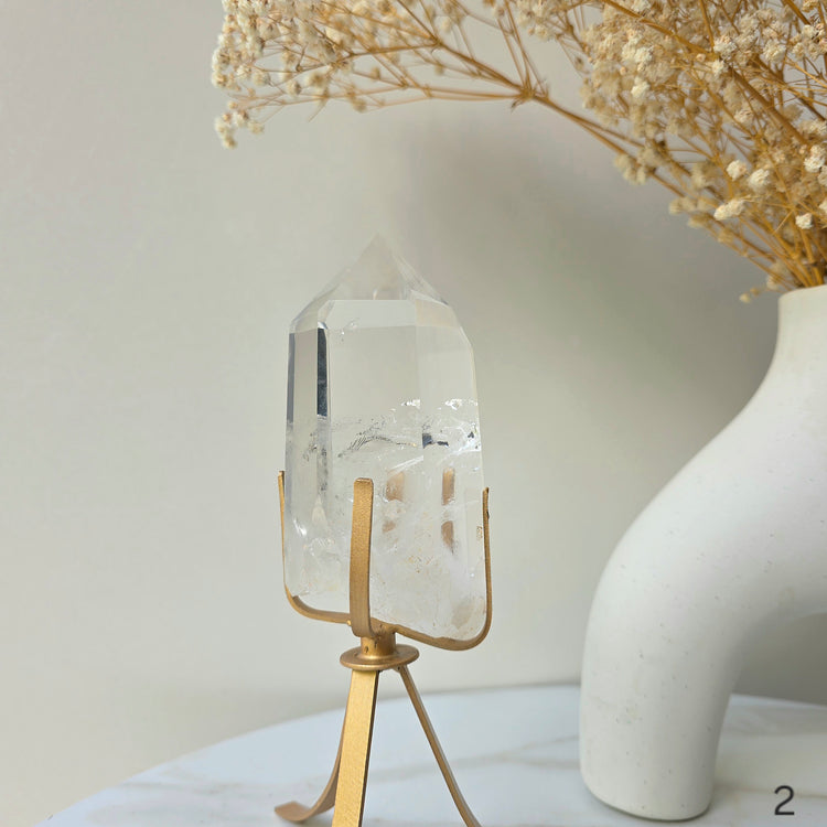 Clear Quartz Crystal Natural Point AA High Quality Brazil - Crystals and Me | Crystal Candles and Ethically Sourced Crystals