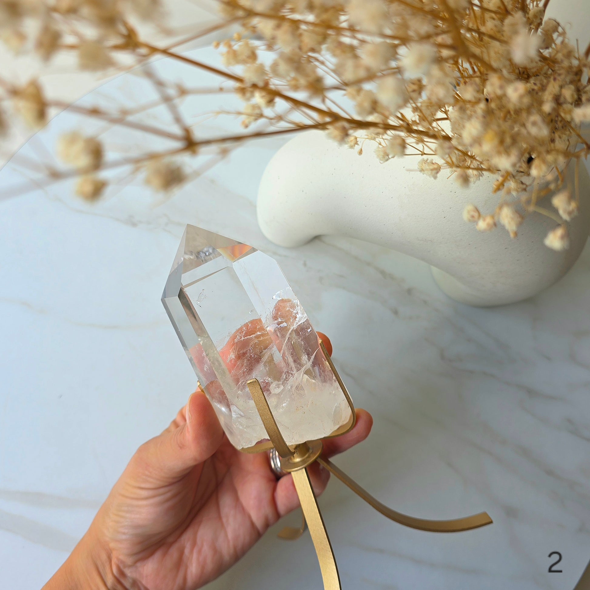 Clear Quartz Crystal Natural Point AA High Quality Brazil - Crystals and Me | Crystal Candles and Ethically Sourced Crystals
