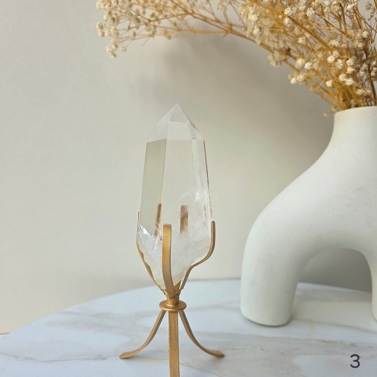 Clear Quartz Crystal Natural Point AA High Quality Brazil - Crystals and Me | Crystal Candles and Ethically Sourced Crystals