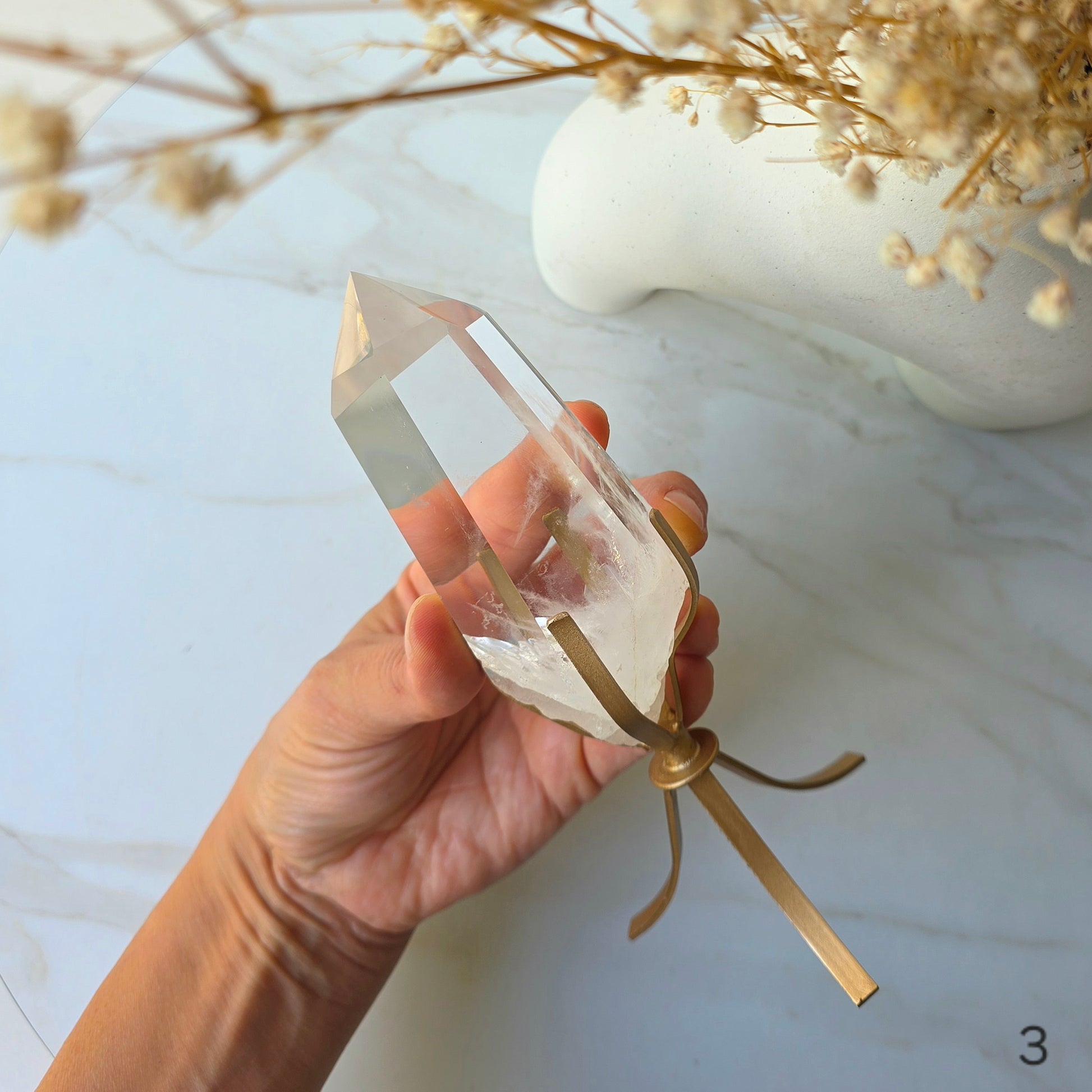Clear Quartz Crystal Natural Point AA High Quality Brazil - Crystals and Me | Crystal Candles and Ethically Sourced Crystals