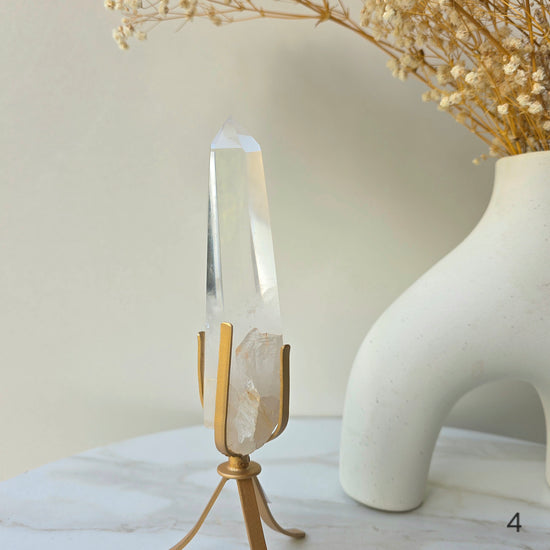 Clear Quartz Crystal Natural Point AA High Quality Brazil - Crystals and Me | Crystal Candles and Ethically Sourced Crystals
