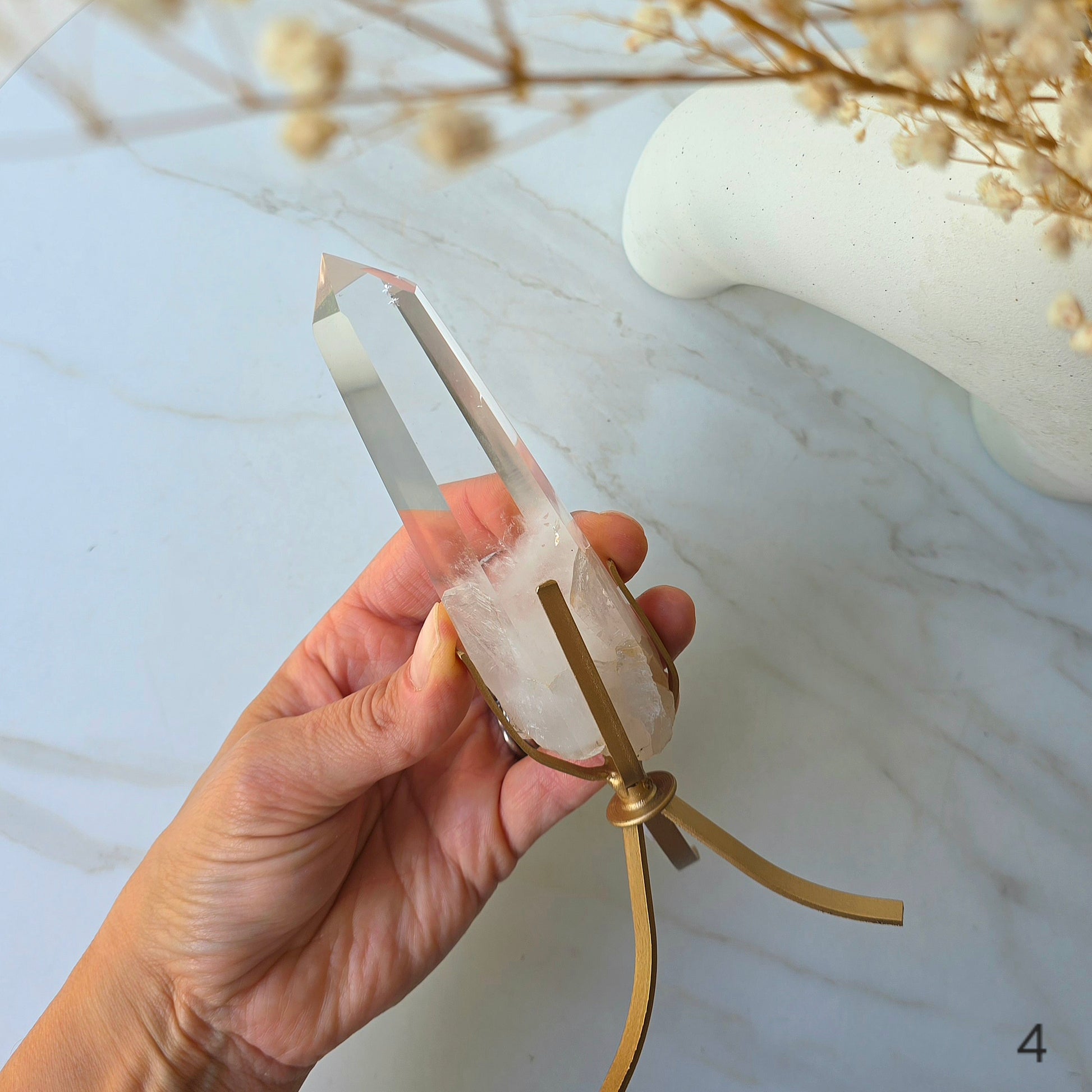 Clear Quartz Crystal Natural Point AA High Quality Brazil - Crystals and Me | Crystal Candles and Ethically Sourced Crystals