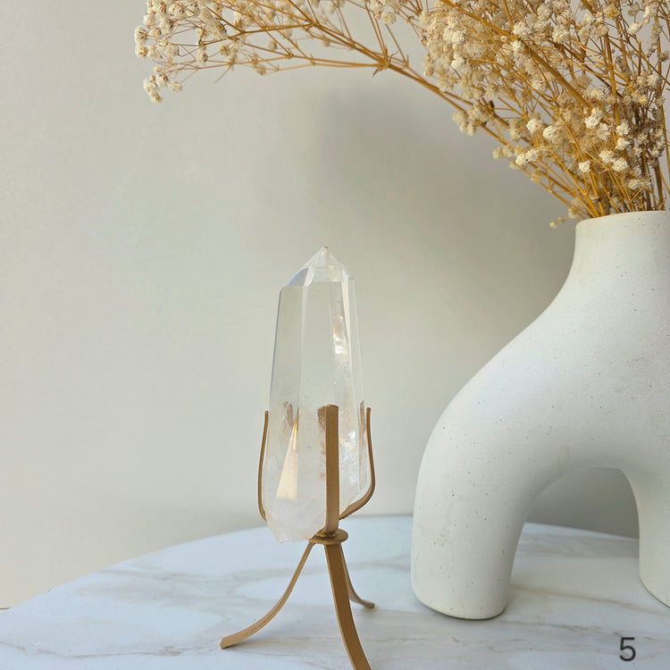 Clear Quartz Crystal Natural Point AA High Quality Brazil - Crystals and Me | Crystal Candles and Ethically Sourced Crystals