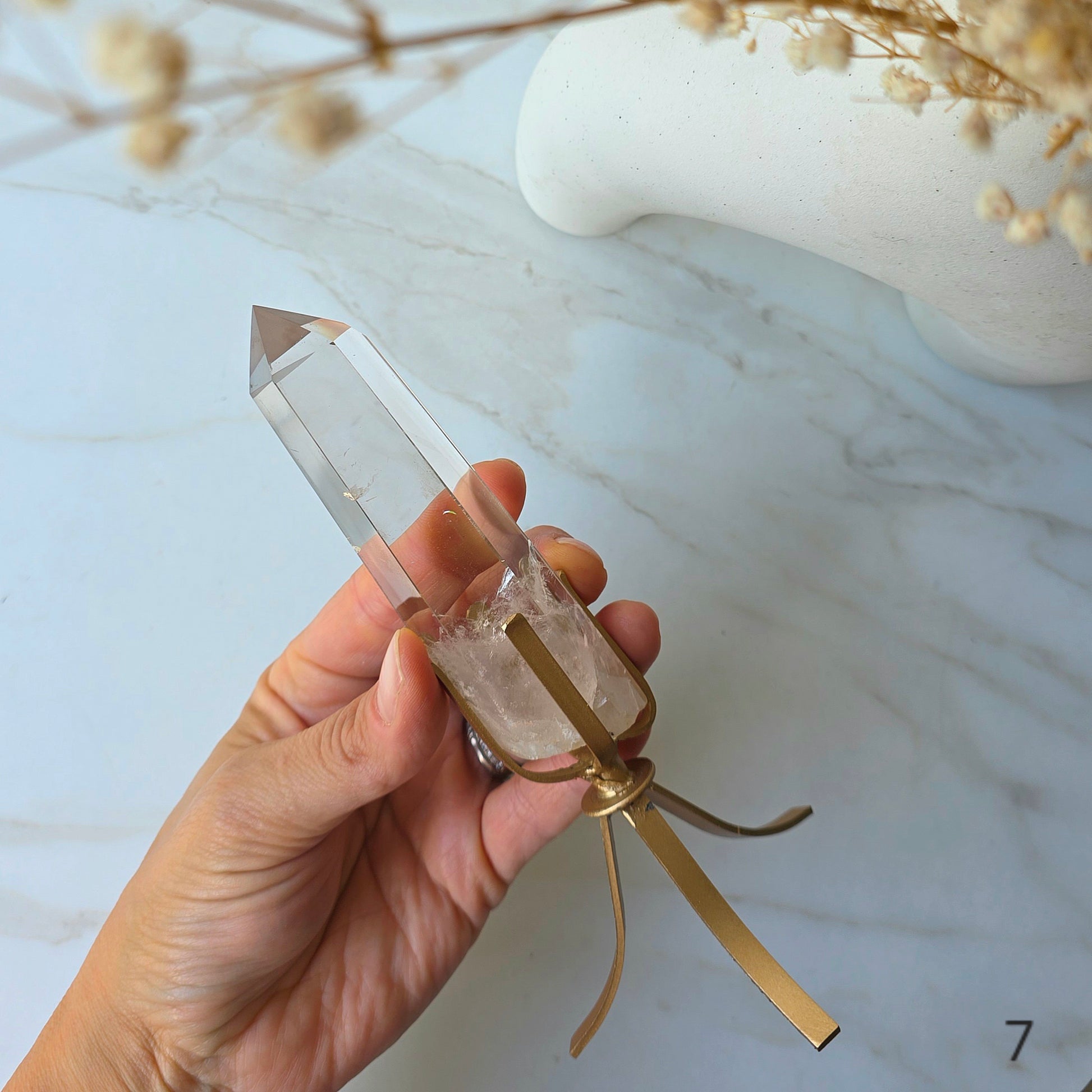 Clear Quartz Crystal Natural Point AA High Quality Brazil - Crystals and Me | Crystal Candles and Ethically Sourced Crystals