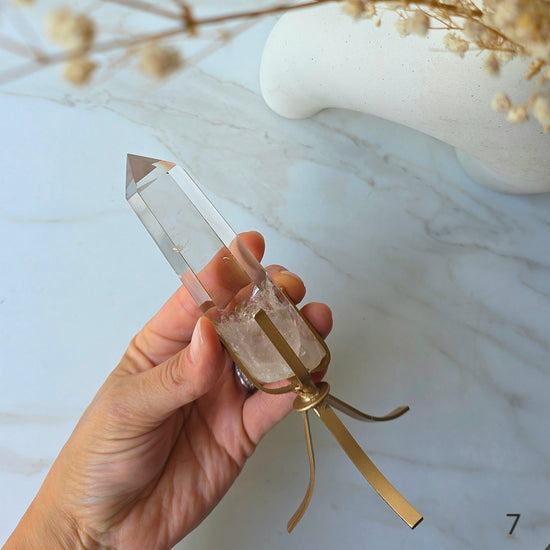 Clear Quartz Crystal Natural Point AA High Quality Brazil - Crystals and Me | Crystal Candles and Ethically Sourced Crystals