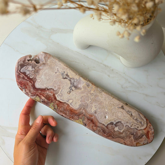 Pink Amethyst Statement Crystal Slab Slice on Stand High Quality Brazil 3 - Crystals and Me | Crystal Candles and Ethically Sourced Crystals