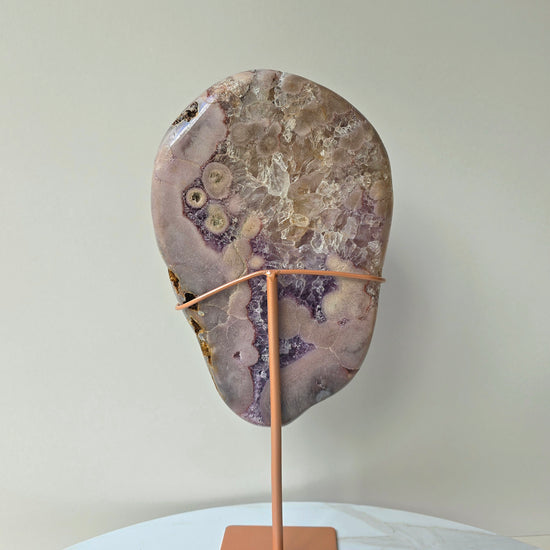 Pink Amethyst Statement Crystal Slab Slice on Stand High Quality Brazil 1 - Crystals and Me | Crystal Candles and Ethically Sourced Crystals