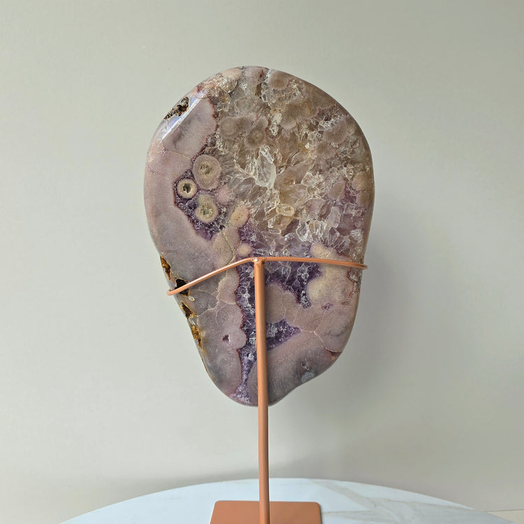 Pink Amethyst Statement Crystal Slab Slice on Stand High Quality Brazil 1 - Crystals and Me | Crystal Candles and Ethically Sourced Crystals