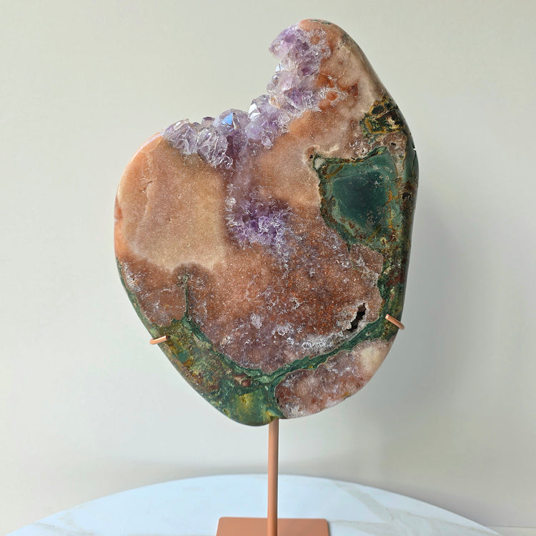 Pink Amethyst Statement Crystal Slab Slice on Stand High Quality Brazil 2 - Crystals and Me | Crystal Candles and Ethically Sourced Crystals