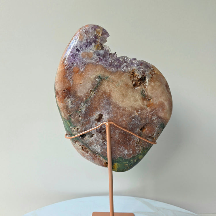 Pink Amethyst Statement Crystal Slab Slice on Stand High Quality Brazil 2 - Crystals and Me | Crystal Candles and Ethically Sourced Crystals