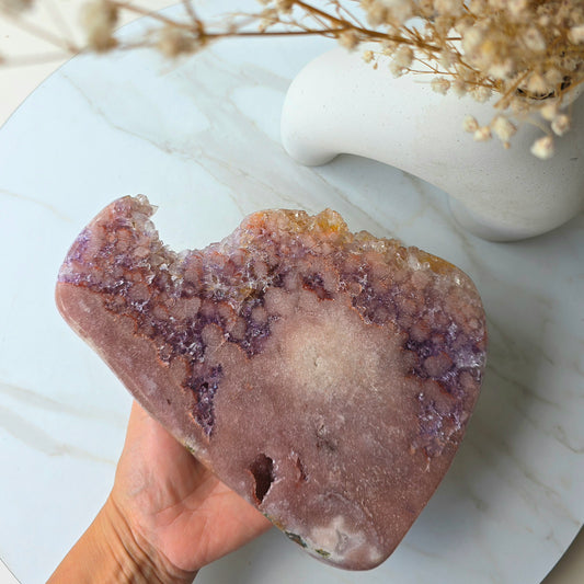 Pink Amethyst Statement Crystal Slab Slice on Stand High Quality Brazil 4 - Crystals and Me | Crystal Candles and Ethically Sourced Crystals