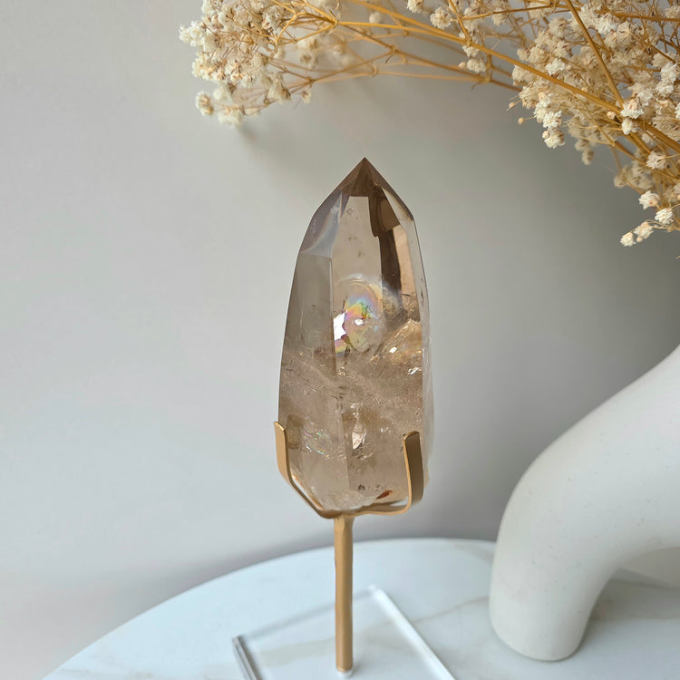 Natural Smokey Citrine Crystal Point High Quality Brazil Collectors Piece - Crystals and Me | Crystal Candles and Ethically Sourced Crystals