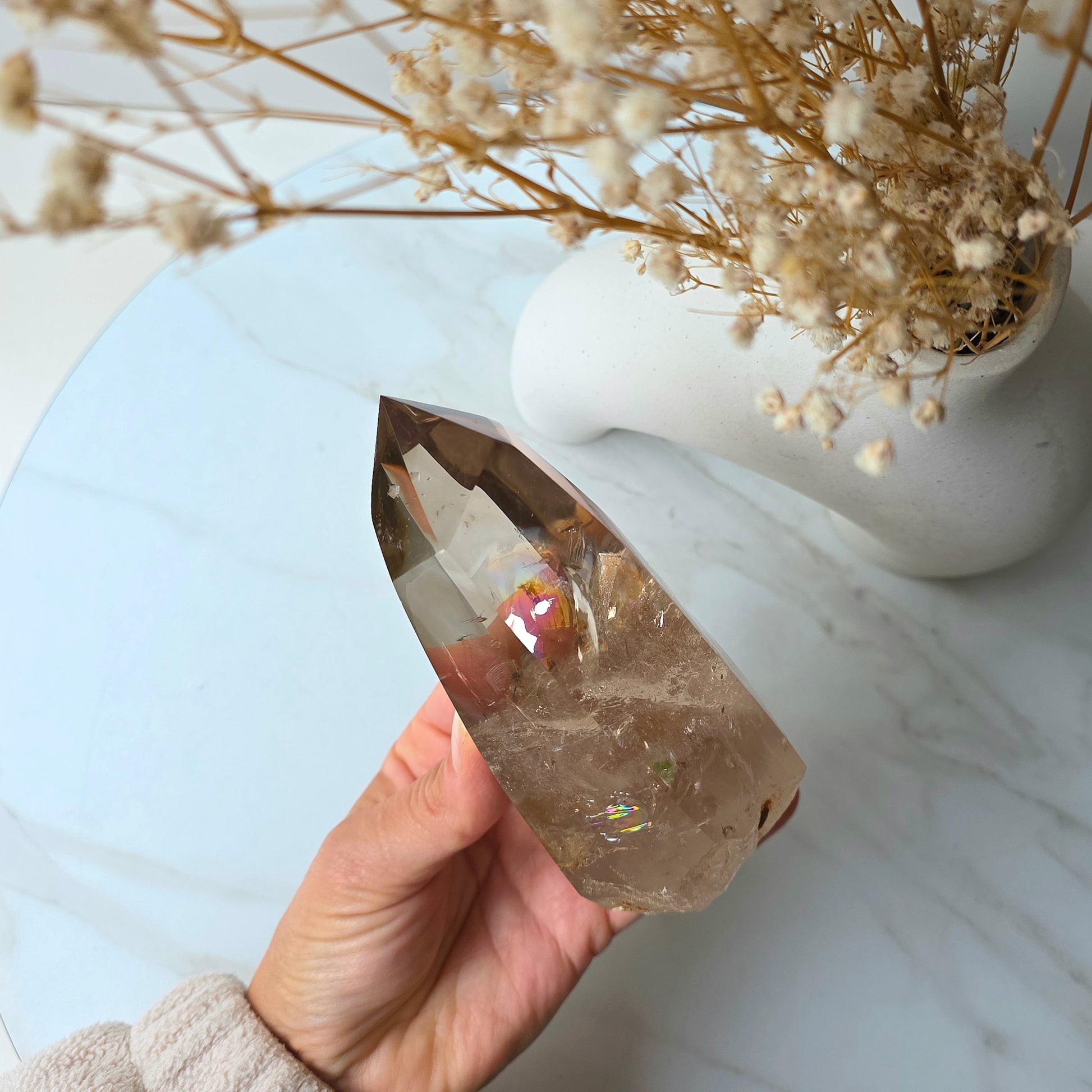 Natural Smokey Citrine Crystal Point High Quality Brazil Collectors Piece - Crystals and Me | Crystal Candles and Ethically Sourced Crystals