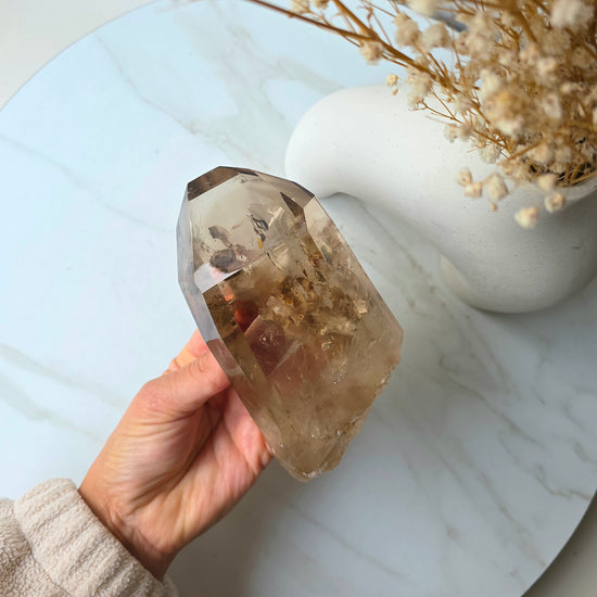 Natural Smokey Citrine Crystal Point High Quality Brazil Collectors Piece - Crystals and Me | Crystal Candles and Ethically Sourced Crystals