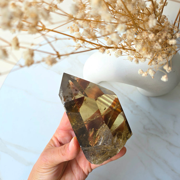 Natural Rare Citrine Crystal with Phantom Inclusions Manifestation Stone AAA High Quality Brazil Collectors Piece - Crystals and Me | Crystal Candles and Ethically Sourced Crystals