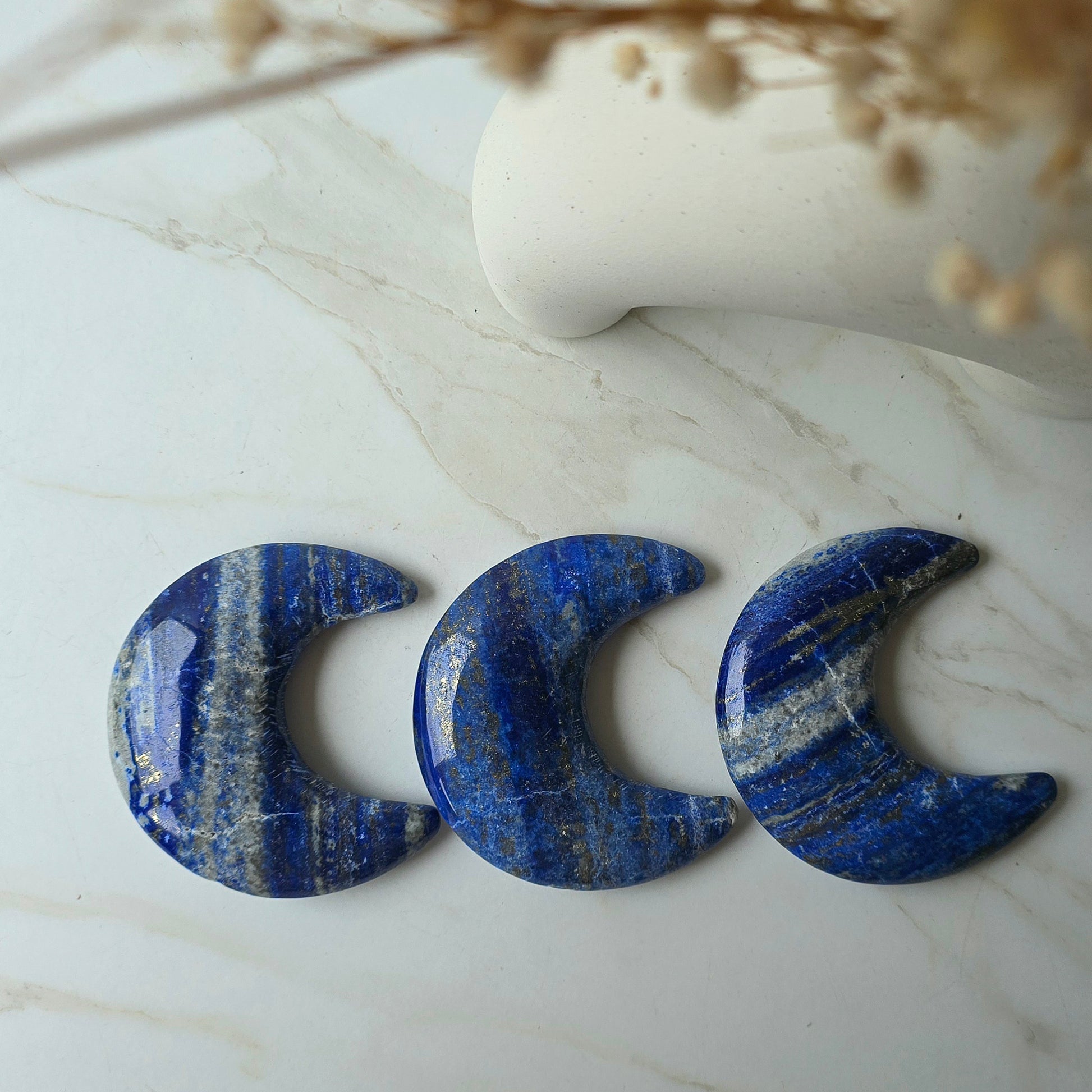 Lapis Lazuli Crystal Moon on Stand High Quality - Crystals and Me | Crystal Candles and Ethically Sourced Crystals