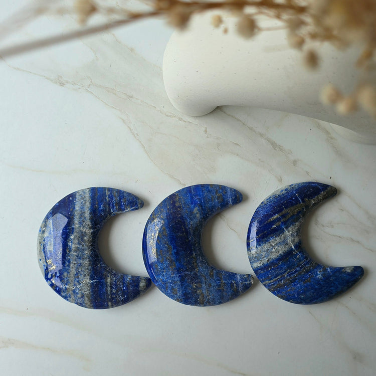 Lapis Lazuli Crystal Moon on Stand High Quality - Crystals and Me | Crystal Candles and Ethically Sourced Crystals