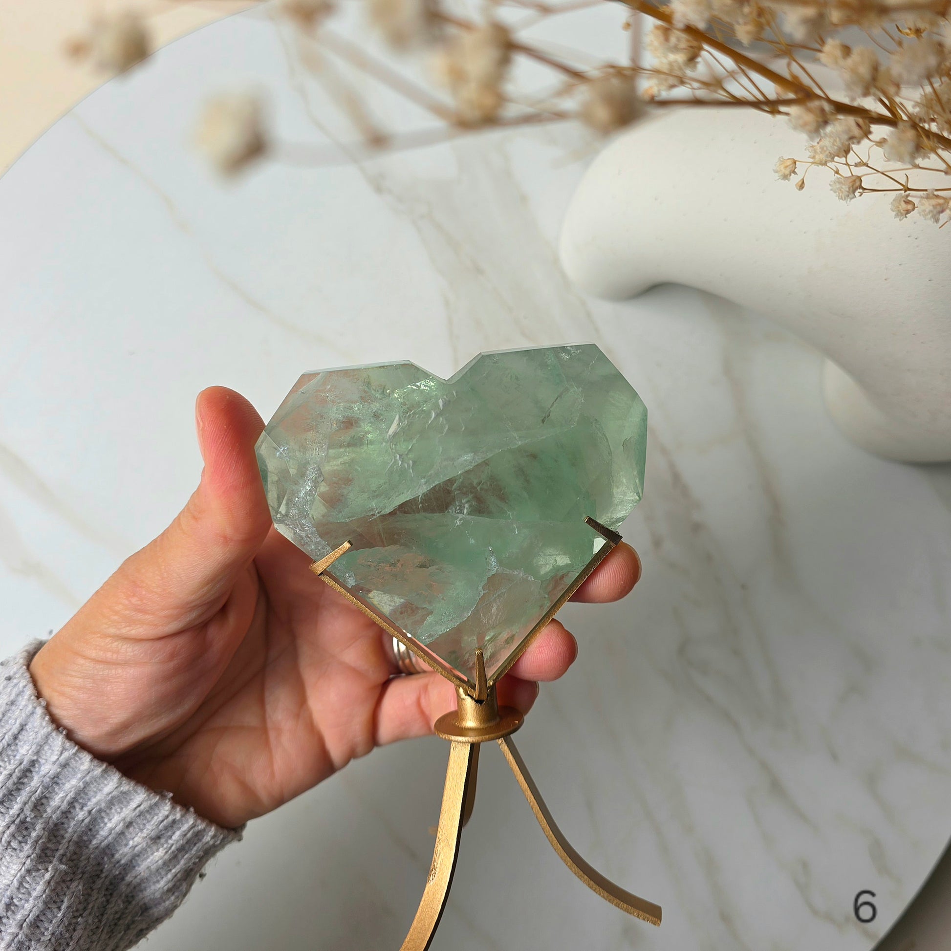 Green Fluorite Crystal Faceted Heart on Stand High Quality  China - Crystals and Me | Crystal Candles and Ethically Sourced Crystals